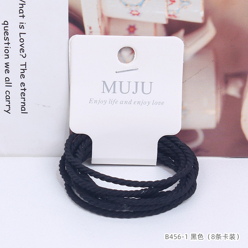 [Carga de tarjeta] sensación de alto nivel coreano de cabello de código de barras de moda de alta elasticidad de cabello anillo de cabello correa de cola de caballo