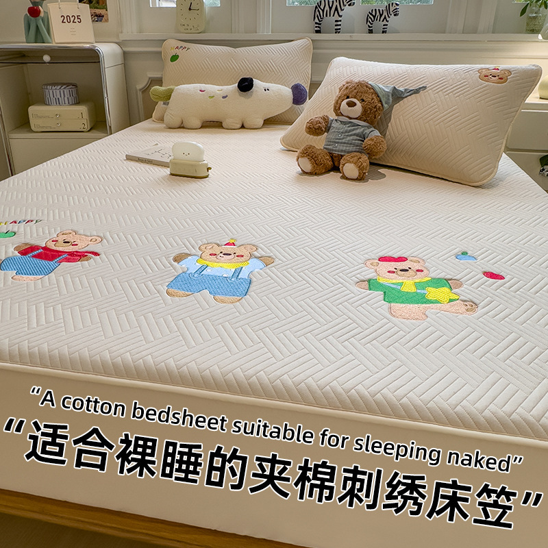 Cama de algodón de una sola pieza de cubierta de cama a prueba de polvo gruesa 2025 nueva cubierta de colchón cubierta de protección cuatro estaciones cubierta de cama antideslizante universal