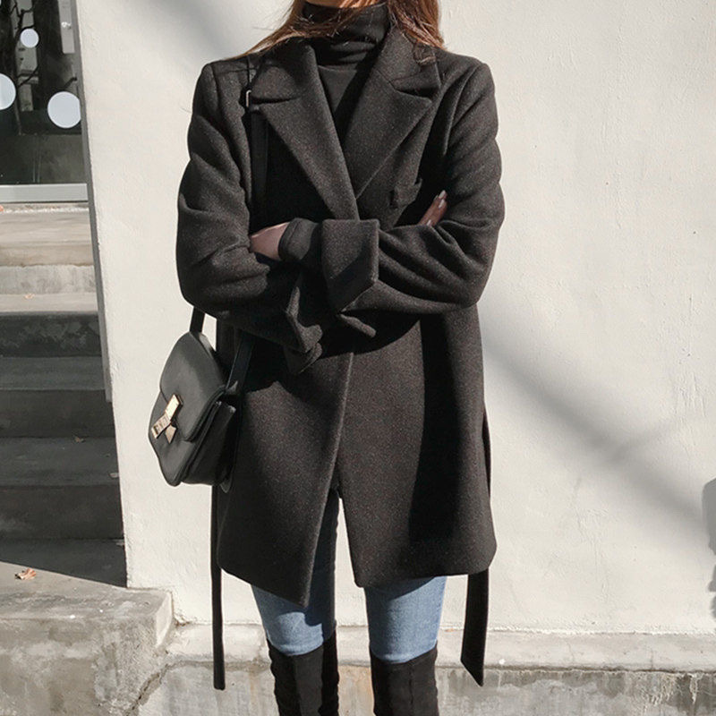 Suit, woolen coat, demi-season elegant jacket, Chanel style, high-quality style, increased thickness