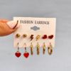 Black earrings, set, 2023, suitable for import, 6 pair