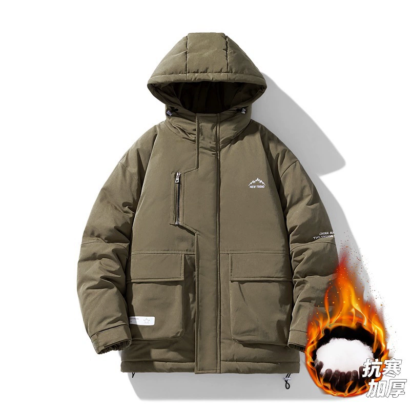 Winter travel down jacket with down, waterproof hoody, plus size