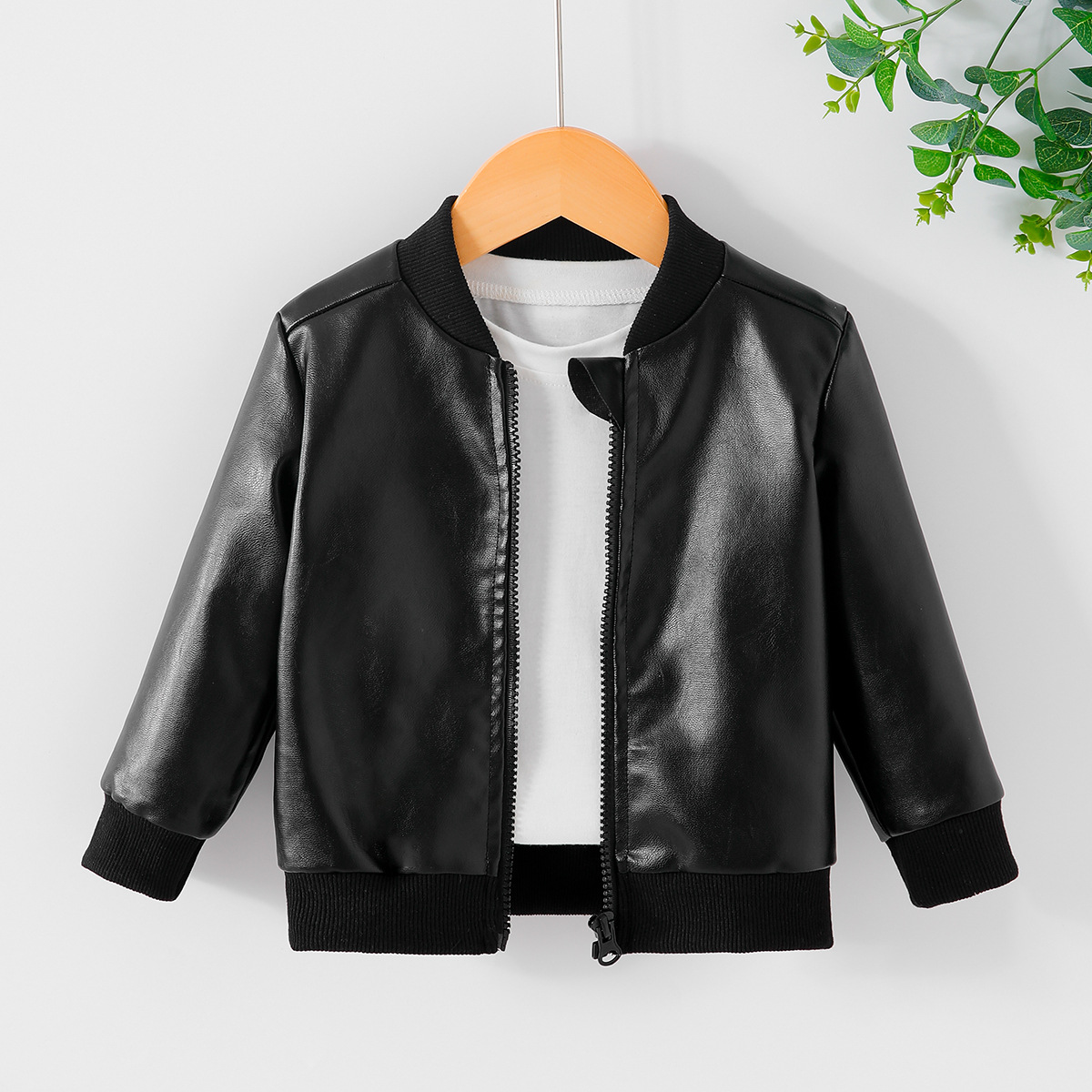 厂家直供男童装春秋季新款现货皮衣小立领皮夹克时尚 防风外套