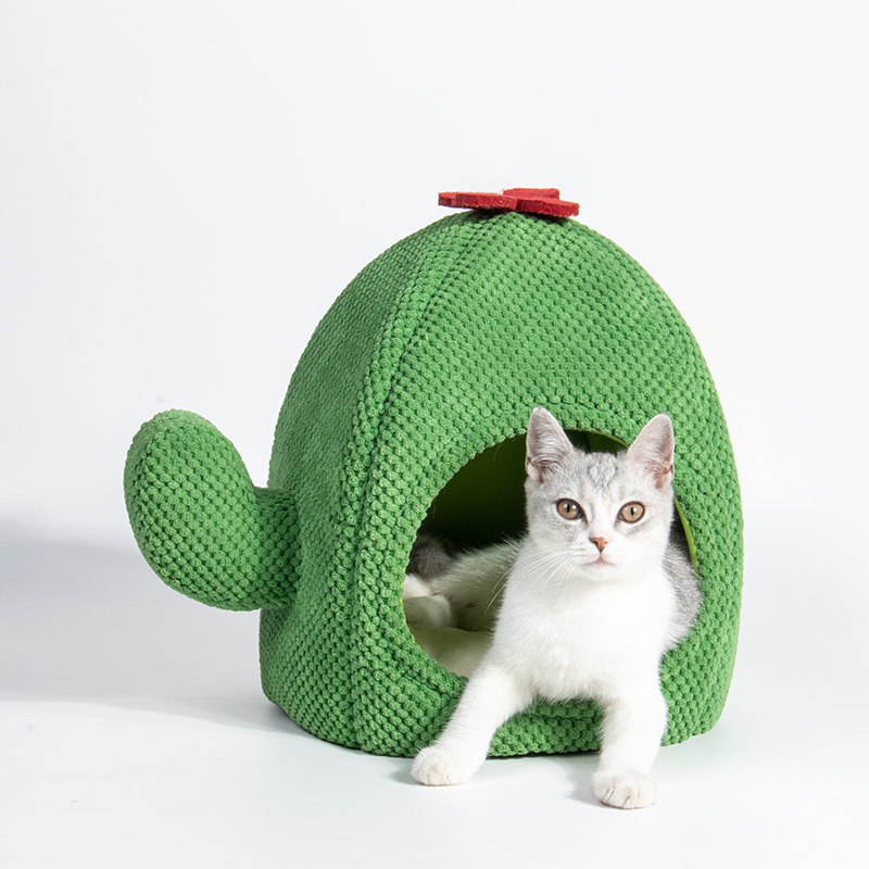 New Cross-border Cactus Pet Bed Cat Bed Warm Dog Bed Autumn and Winter House Bed Cross-border Wholesale