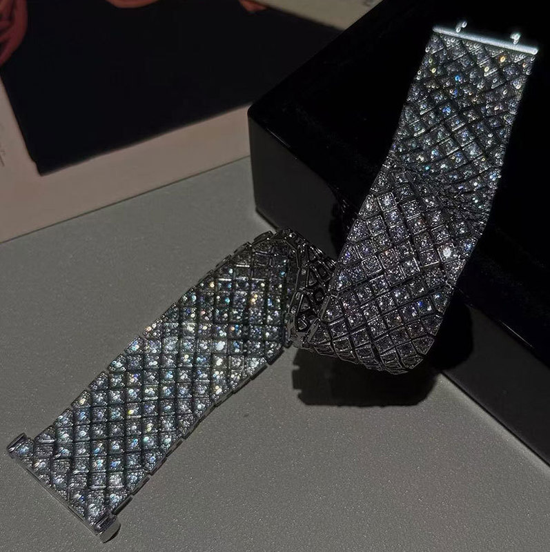 18K White Gold Full Diamond Bracelet Au750 Luxury Full-Encrusted Jewelry 9K 10K 14K Jewelry Processing European and American Cross-Border Trade