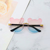 Children's sunglasses, fashionable sun protection cream suitable for men and women, cute glasses, with little bears, UF-protection