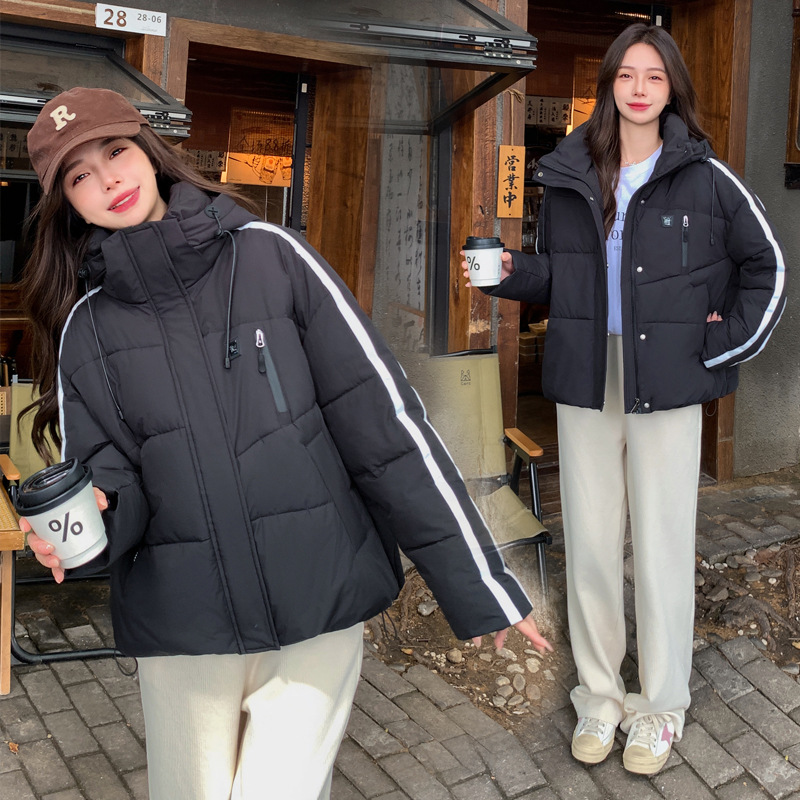 2024 comercio exterior nuevo estilo coreano de estilo grande estilo universitario ropa de algodón plumón mujer moda casual chaqueta de algodón con capuz