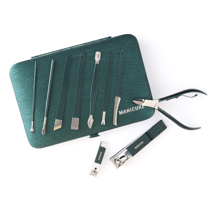 En stock verde 18 unidades cortaúñas cortauñas cortaúñas traje completo manicura herramientas de uñas traje de belleza