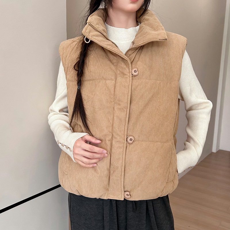 灯芯绒背心女2025秋冬季新款韩版短款宽松百搭马甲时尚马夹外套潮|undefined