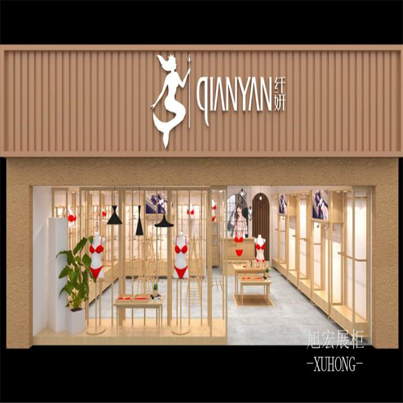 服装店家居服展柜木纹烤漆文胸展厅内衣货架内衣展示柜定制