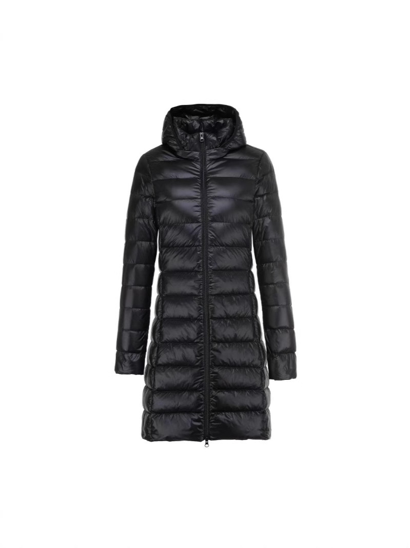 Invierno de mediana edad y ancianos de mediana edad, madre de longitud media, chaqueta de plumón ligera de gran tamaño, gorra extraíble y chaqueta de invierno de gran tamaño
