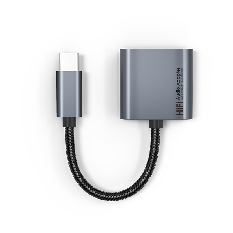 TYPE-C transfronterizo a 3.5 auriculares adaptador 2 en 1 carga rápida 60W calidad de sonido sin pérdida para Huawei Google