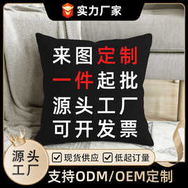 定制抱枕DIY来图定做照片汽车沙发真人双面logo被子两用靠垫轻奢