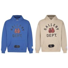 Gallery Dept新款拳击手套字母印花休闲帽衫美式高街宽松连帽卫衣