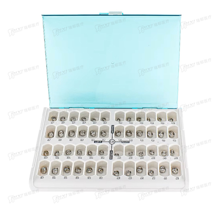 Corona dental infantil de acero inoxidable preformada de dientes de leche infantil material temporal de relleno de dientes de leche conjunto de corona moldeada