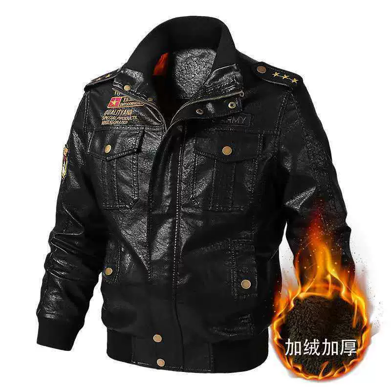 Новая мужская куртка из искусственной кожи больших размеров в США, мотоциклетный гоночный костюм, модное мужское кожаное тонкое пальто с флисовой подкладкой