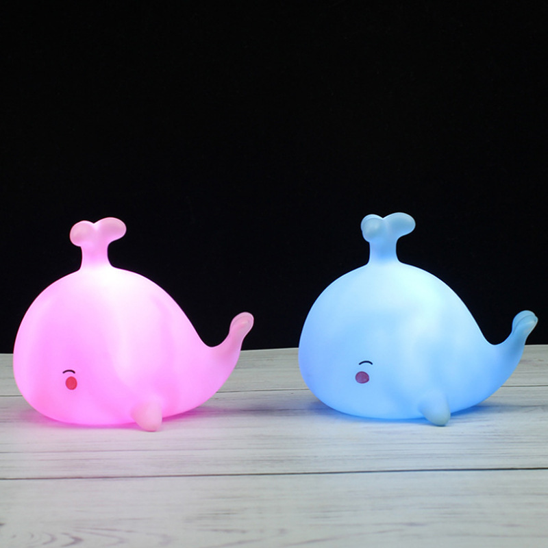 Street Stall Night Market Cartoon Whale Star Night Light Led Light-Emitting Toy Table Lamp Square Ring Gift