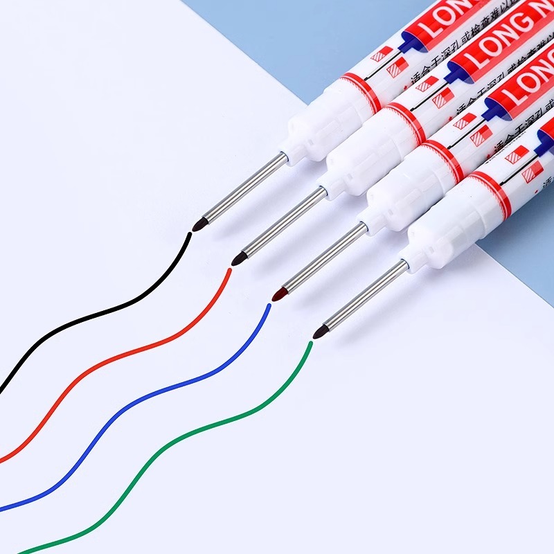 Long-Tipped Waterproof Marker Pen, Deep Hole Marker Pen, Special Marker Pen, Bathroom Marker Pen, Woodworking Marker Pen, Multi-Purpose Marker Pen
