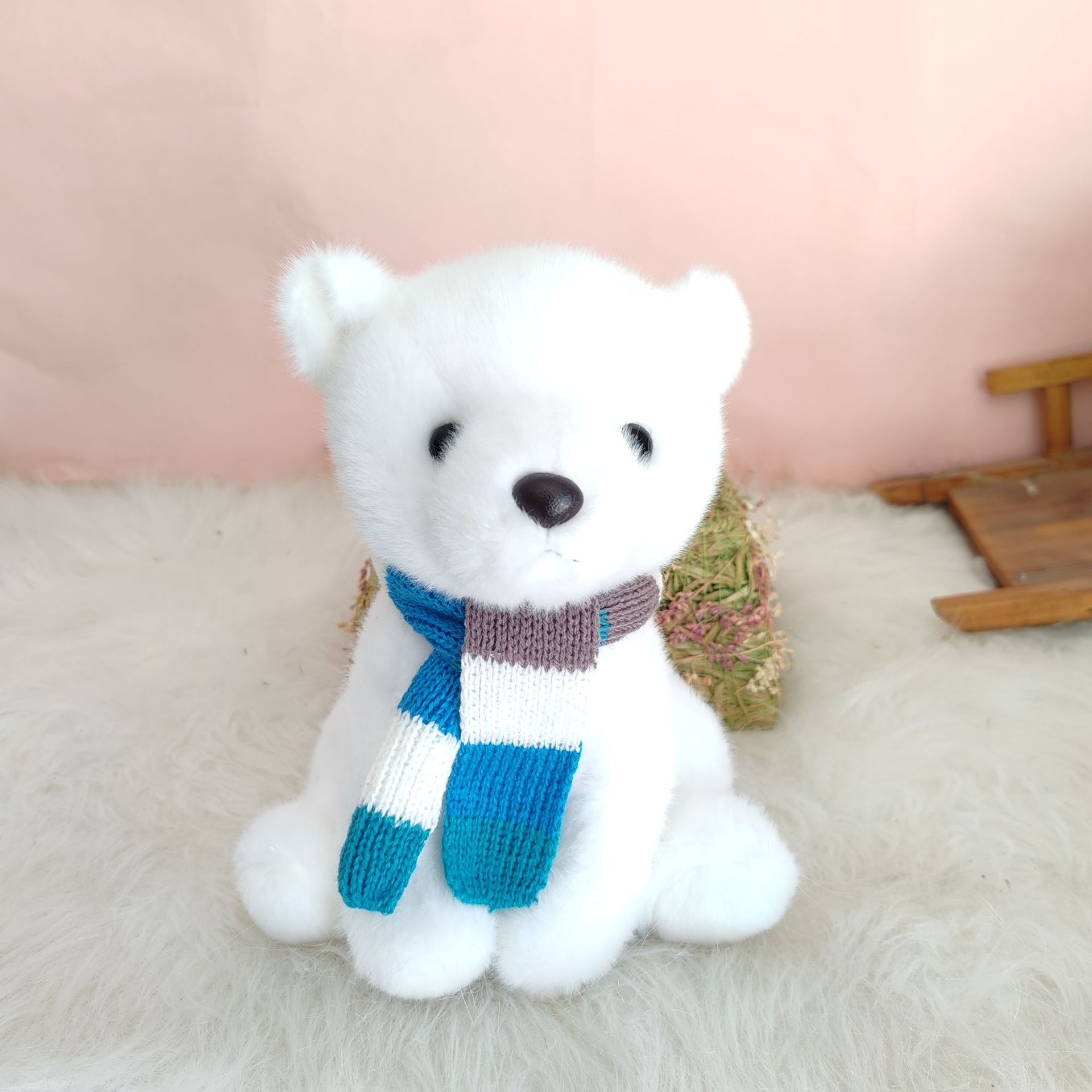 Linda muñeca de oso de babero, juguete de peluche, almohada de confort, máquina de agarre, muñeca de trapo, muñeca de oso de peluche, regalo de cumpleaños para mujer