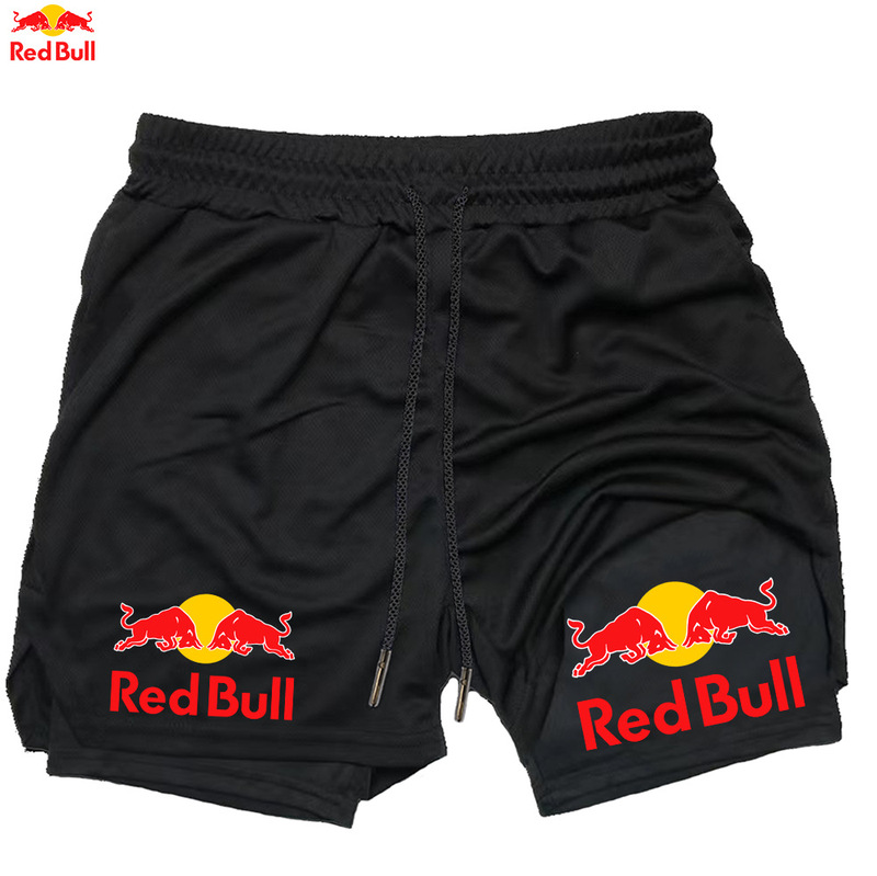 Red-Bull クロスボーダー爆発メーカー販売メンズツーインワン二層ショーツフィットネストレーニングパンツ高品質|undefined