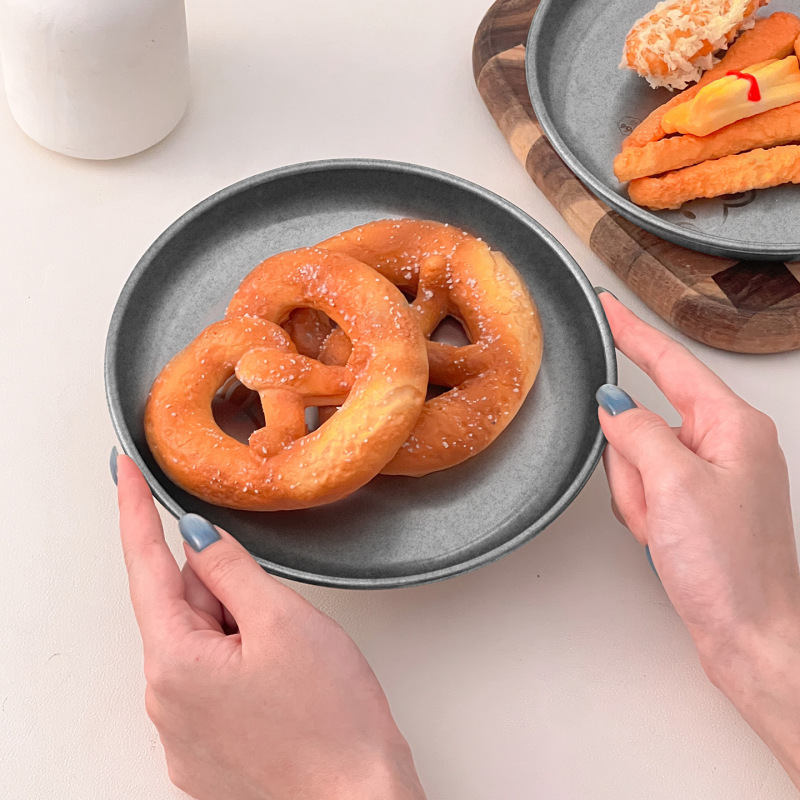 純チタンディスク家庭用古い洋食プレートステーキ調理スナックプレート屋外キャンプピクニック漫画バーベキュープレート|undefined