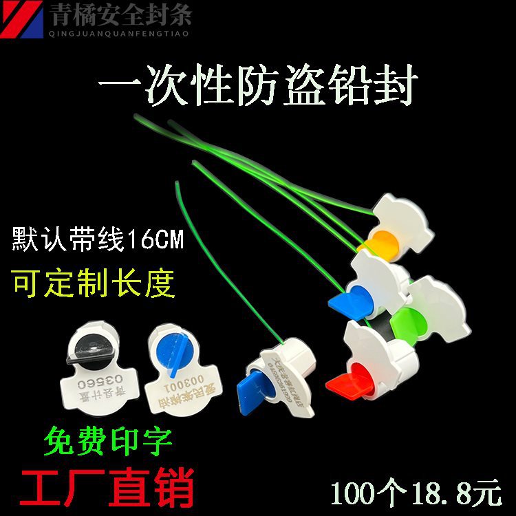 电表锁扣性一次性水表塑料铅封封签扣加油机铅封钢丝一次性防拆锁