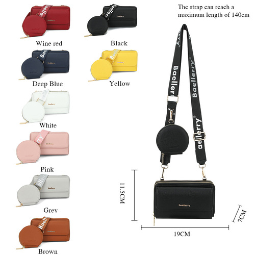 baellerry new women's pebbled crossbody bag cross-border letter shoulder strap zipper single shoulder mother-in-law bag wholesale