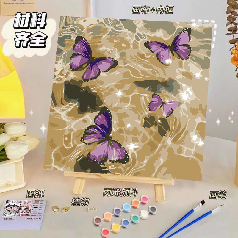 バラのデジタル油絵diy子供の塗り絵の高級感手作りの風景の花の対外貿易の露店の商品|undefined