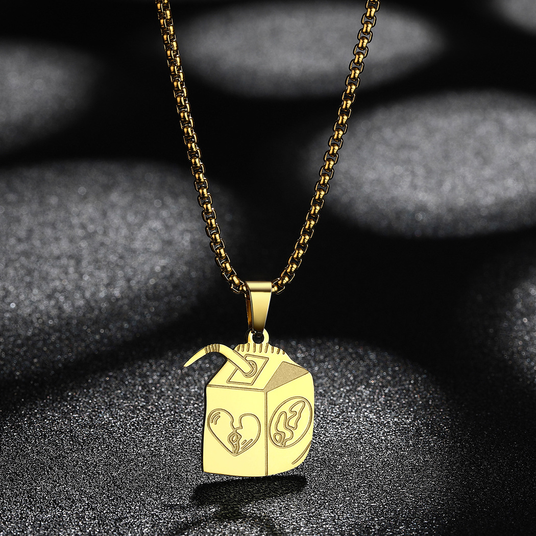 Personalised Juice Box Pendant Necklace For Men Trendy Accessory_voghion.com
