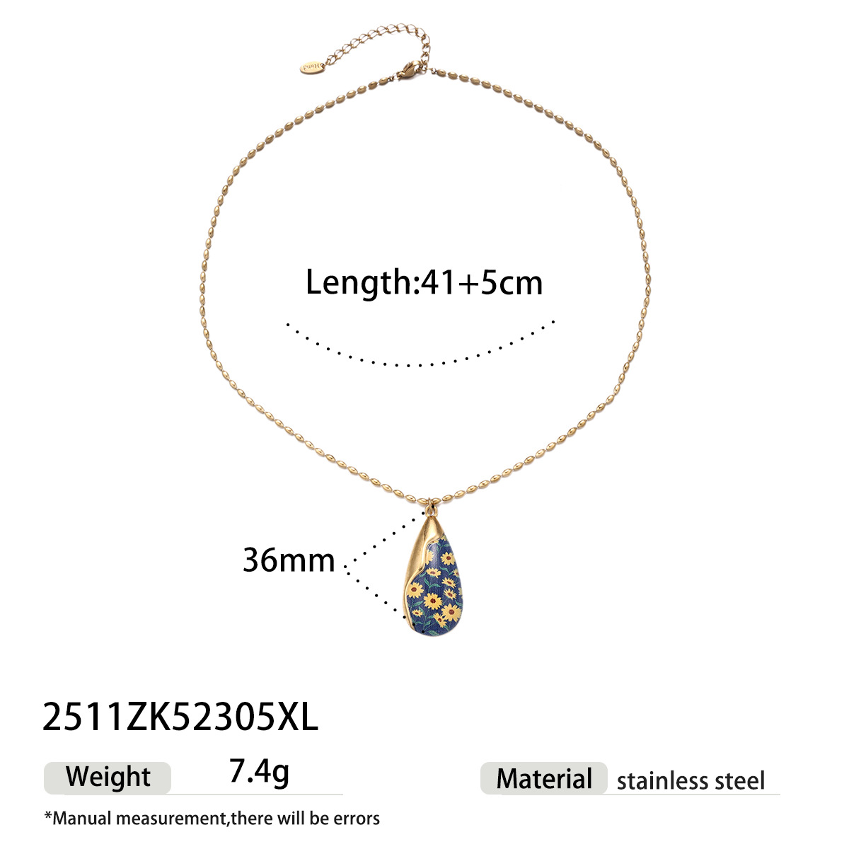Collar de acero de titanio de lujo ligero de nicho de goteo de flores colgante de collar de clavícula joyería de venta caliente transfronteriza image 12