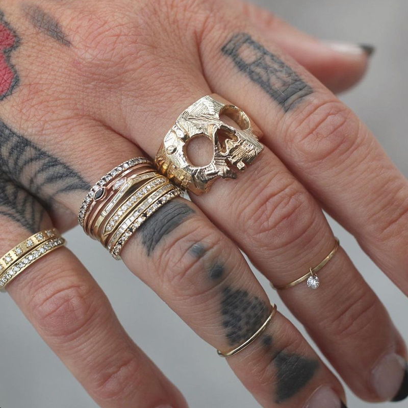 Fashion Smiley Face Bat Skull Alloy Plating Unisex Open Ring