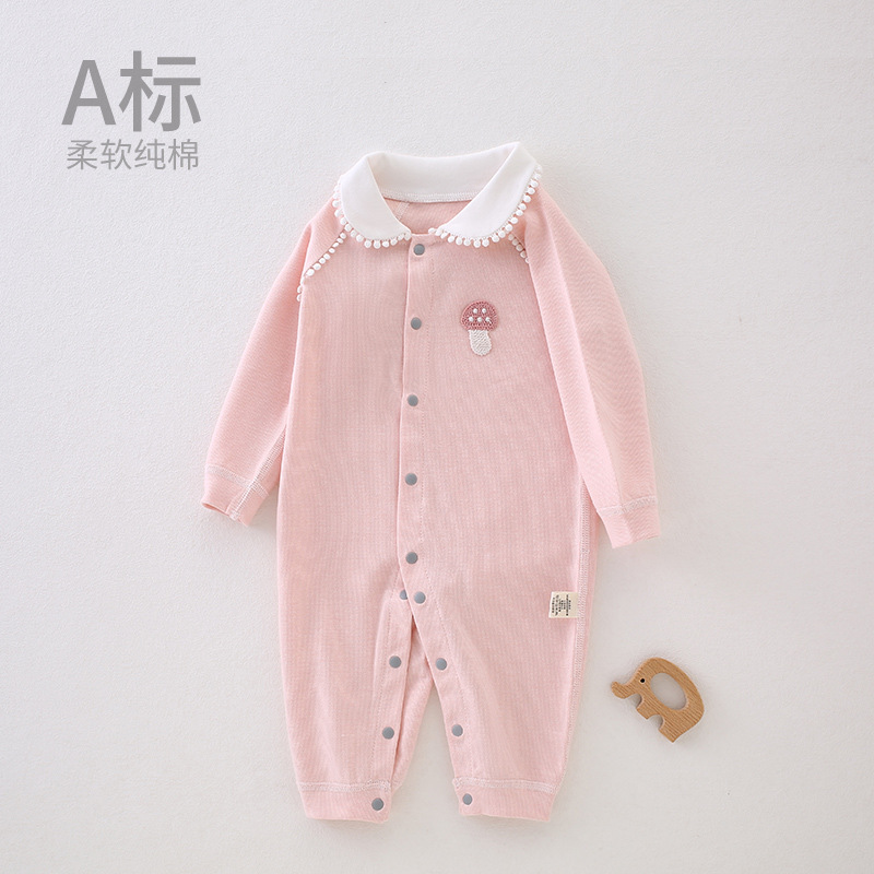 Cotton A Class Newborn Baby Bodysuit Spring and Autumn Season Homecoming Outfit First Baby Boneless Crawling Suit Autumn and Winter Outdoor Wear