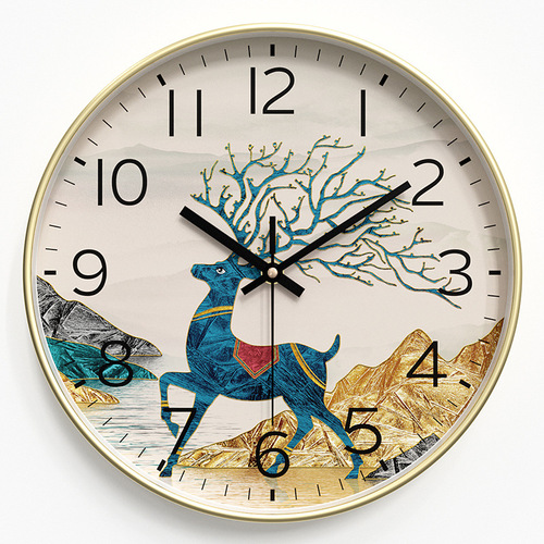 Home Living Room Clock New Chinese Style Wall Clock Artistic Silent Quartz Wall Clock 8 Inches 20CM