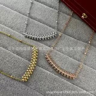 V金卡家子弹头项链CNC精工灵动镶钻铆钉项链欧美个性跨境饰品项链