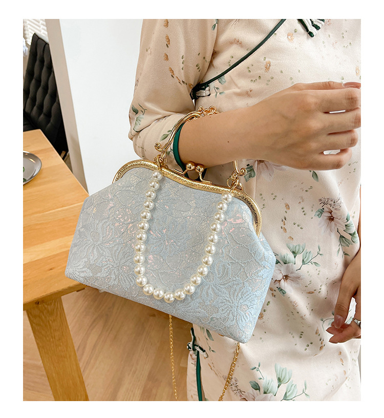 Grouss Kapazitéit Spitzeklammer Damentasch Handtasch Schëllertasch Cheongsam Tasch High-End Kaddo Antik Tasch Perl Handtasch_voghion.com