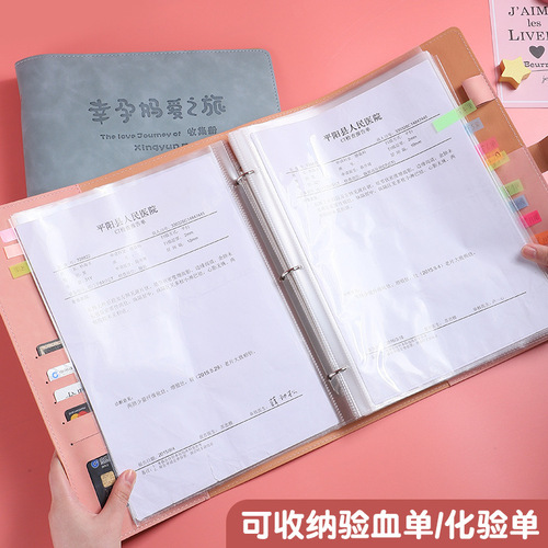 Prenatal Examination Collection Folder, Cute Portable Check List File, Antenatal Collection Folder, Report Form Data Album, A4