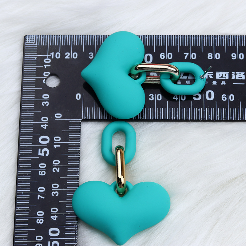 Heart Shape Pattern Women'S Gender 1 Pair IG Style Heart Shape Spray Paint Arylic Drop Earrings