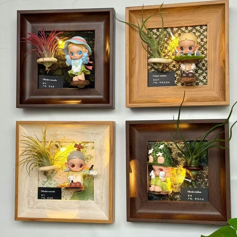 Non-porous magnetic decorative picture frame for Pop Mart figurines, display and storage, decorative ornament, air plant picture frame Non-porous magnetic decorative picture frame for Pop Mart figurines, display and storage, decorative ornament, air plant picture frame