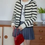 宽松法式条纹春秋开衫