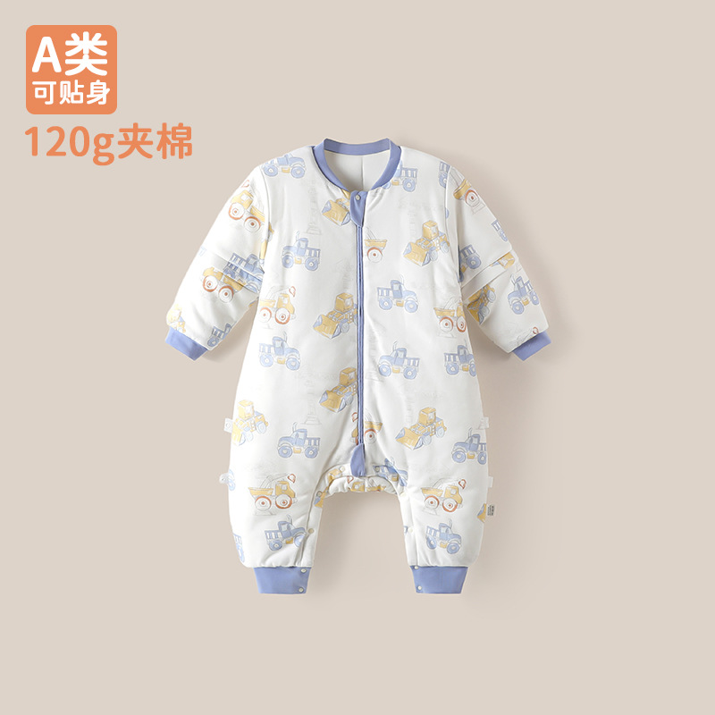 Baby Class a Autumn and Winter 120g Quilted Split-Leg Constant Temperature Sleeping Bag Baby One-Piece Pajamas Kidsren's Anti-Kick Quilt Pajamas