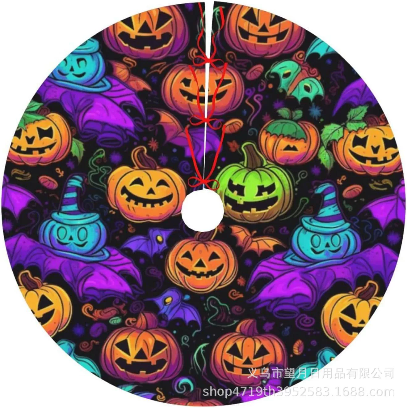 Кроссбордная сеkс Halloween елочная юбка новая фланелевая линя рождественские украшения тыква призрак летучая мышь черная кошка ведьма
