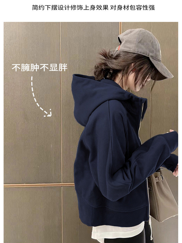 春秋外套女款2025新款爆款早秋季韩系穿搭运动小个子短款卫衣夹克|undefined