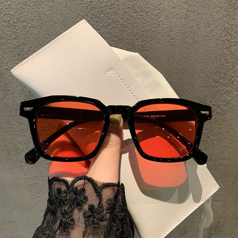 Trendy Men's Fashion Personality Glasses Influencer Style Retro Square Sunglasses Korean Version Women's Face-Slimming Versatile Sunglasses