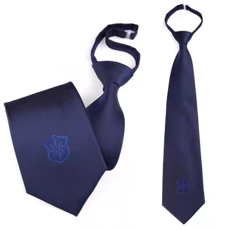 Security Work Clothes Tie Zippered Men's and Women's Security Guard Xizang Blue Tie Clip New Security Tie Clip Security Work Clothes Tie Zippered Men's and Women's Security Guard Xizang Blue Tie Clip New Security Tie Clip