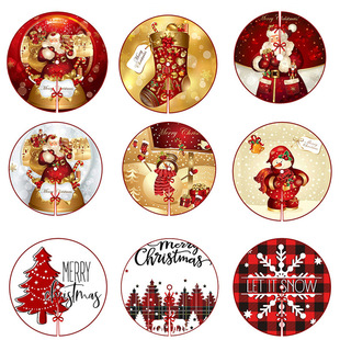 Cross-border New Christmas Tree Skirt Creative Exquisite Printing Tree Bottom Decoration Christmas Apron Decoration Floor Mat Scene Cloth