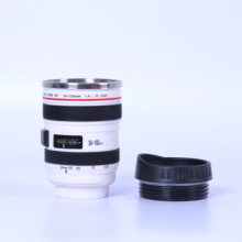 304不锈钢内胆咖啡杯六代单反镜头杯创意带盖不锈钢相机水杯