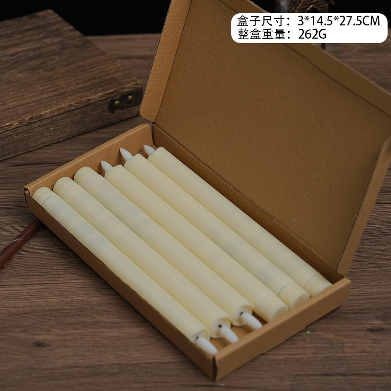 Luz de vela de varilla larga led boca de onda bala control remoto vela electrónica boda boda Navidad vacaciones luces decorativas