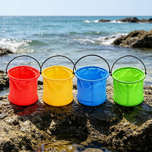 折叠水桶美术无隔层塑料洗笔桶儿童绘画水彩颜料桶画画调色涮笔桶