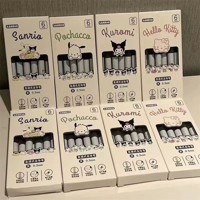 Роллер (Sanrio), 0,5 мм быстрой сушки, наборы по 6 шт. с милыми персонажами