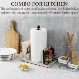 跨境立式纸巾架厨房吸油纸一次性抹布收纳架调料香料置物架抽纸盒