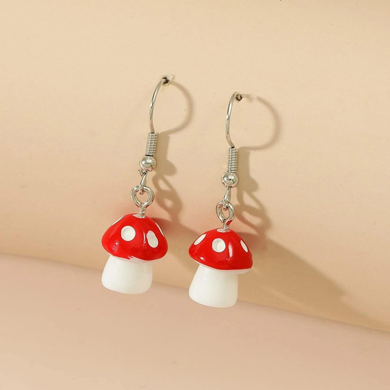 New Creative Simple Fashion Style  Pastoral Mushroom Earrings display picture 8